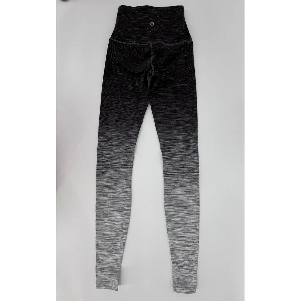 Lululemon Ombre Space Dye High Rise Leggings Black Grey Size 4 Yoga Training